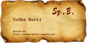 Szőke Betti névjegykártya