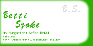 betti szoke business card